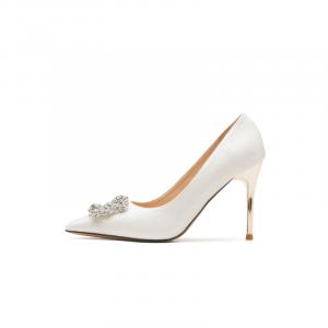 Женские туфли на тонком каблуке и высоком каблуке Zomila, White 9.5