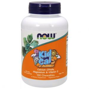 Фруктовые пастилки Now Foods, Kid Cal с витамином A, D, магнием и кальцием