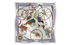 Шелковый платок женский светло-фиолетовый HERMES