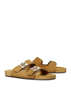 Женские удобные сандалии-шлепанцы Tory Burch, коричневый