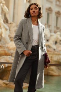 Пальто букле средней длины Friends Like These, серый