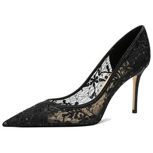 Туфли на тонком каблуке высотой 8 см для женщин Zubumei, Black