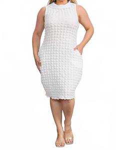 Белый облегающий платье с воротником Karen T Design