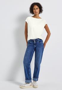 Футболка Street One U-MIT DETAIL, Weiß/Off-White