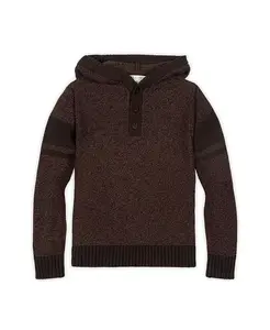 Органический свитер с длинными рукавами и капюшоном для мальчиков младшего и старшего возраста Hope & Henry, коричневый