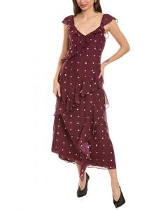 Платье макси из шелка Jason Wu Paint Dot, красный