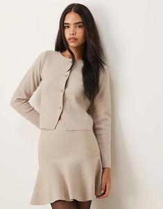 Кардиган Vila структурированной вязки в натуральном меланжевом цвете