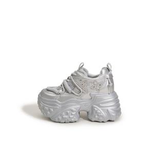 Дышащие легкие низкие кроссовки для увеличения роста, женские Milan love song, Silver