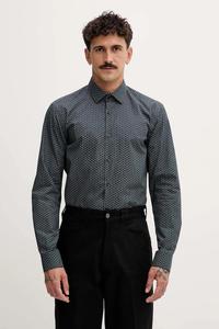 Хлопковая рубашка Hugo, серый