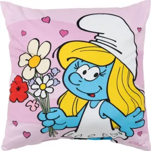 Подушка Смурфики - плюшевая декоративная подушка Смурфетта, подушка для головы и сиденья, розовая, 40 х 40 см United Labels