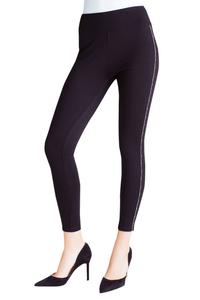 Леггинсы с цепочкой и бусинами черного/серебристого цвета Kensie