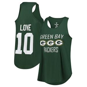 Женская майка Jordan Love Green Bay Packers plus size с именем и номером Fanatics