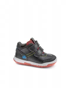 Ботинки для мальчика из кожи и технического текстиля с застежкой на липучку Pablosky, черный