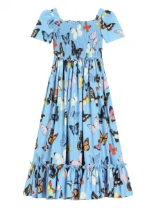 Платье с принтом Dolce & Gabbana Kids, синий