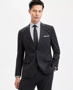 Мужской пиджачный костюм Modern-Fit в полоску Hugo Boss, серый