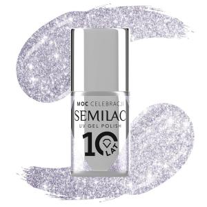 Гибридный лак для ногтей SEMILAC 461 Hollywood Silver 7 мл, ограниченный выпуск