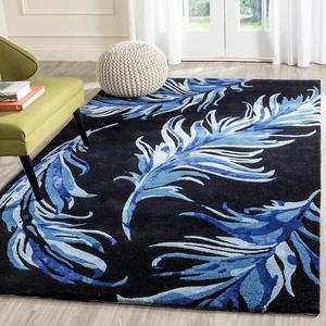 Ковер SAFAVIEH, 122 x 183 см, Allure Collection, Black & Blue, ручной работы из ботанической шерсти, идеально для помещений с высокой проходимостью: прихожая, гостиная, спальня (ALR121B)