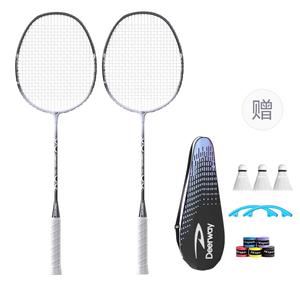 Ракетка для бадминтона Iron Alloy, наступательного типа, с утяжеленной головкой и жестким стержнем, продвинутый уровень, унисекс, 1UG4 DEERWAY, [черный 2 pcs]+racket bag+badminton *3+overgrip *2 random color+string cover *2