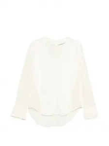 Блузка с манжетами Victoria Beckham, бежевый