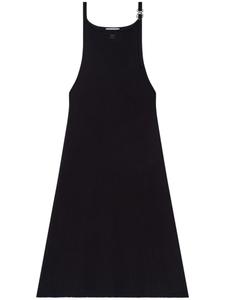 Платье в рубчик с пряжкой Courrèges, черный