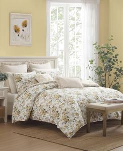 Комплект постельного белья Розы из атласа, 2 предмета, размер Twin Laura Ashley, Gold/Green