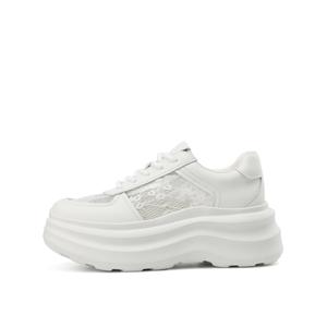 Rosa Bianca Женские легкие низкие кеды на платформе с белой овчинной стелькой, цвет White Sheepskin Insole