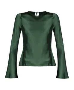 Топ с разрезом сзади Ganni, зеленый