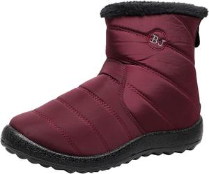 No Brand Модные зимние женские водонепроницаемые плоские ботинки на молнии, сохраняющие тепло, комфортные средние ботинки, осенняя куртка (серый, 7)