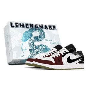 Jordan Баскетбольные кроссовки Air 1 Joy Lemon с низким верхом, износостойкие, белые, унисекс