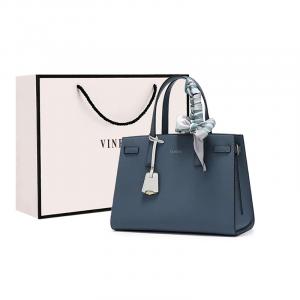 VINEY Кожаная сумка через плечо, Gray Blue+5756