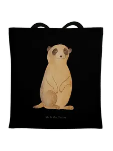 Сумка для переноски Mr & Mrs Panda Erdmännchen ohne Spruch, черный