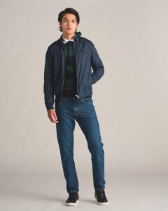 Мужская классическая гоночная куртка Iconic (облегающего кроя) Members Only, темно-синий