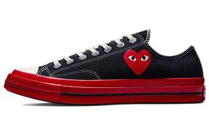 Кроссовки CDG x Converse Chuck Taylor All-Star 70 Ox Comme des Garcons PLAY, черная, красная межподошва