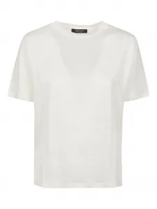 Льняная футболка с круглым вырезом Aragona, белый