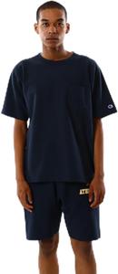 Футболка с коротким рукавом, круглый вырез, 100% хлопок, производство США, плотность ткани 9,4 унции, технология обратного плетения (R), обработка ткани, короткий рукав, карман. C3-Z319Z-370-XL Champion, темно-синий