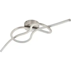 Потолочный светильник NOVAFELTRIA с LED-панелью, 1 шт., теплый белый свет, потолочная лампа, лампа для гостиной, коридор, потолок в матовом никеле, белый Eglo, никелевый/белый