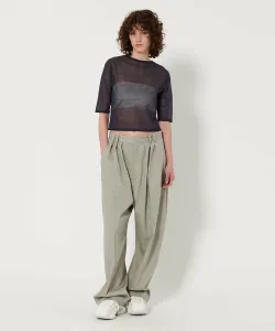 Оксфордские брюки с завышенной талией 6(Roku), цвет Lt.Gray