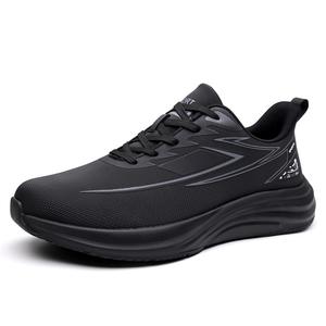 Амортизация, дышащие, легкие низкие кроссовки Casual Running для мужчин MUSNODO, M8531 All черный Fleece-Lined