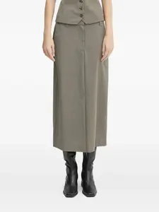 Юбка миди с пуговицами спереди SAMSOE SAMSOE, серый