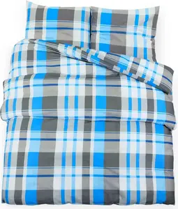 Комплект постельного белья vidaXL, синий и серый, 240x220 см, хлопок