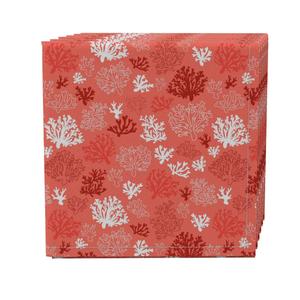 Набор салфеток из 4 шт., 100 % хлопок, 20x20 дюймов, Bold Seaside Coral