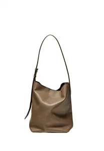 Сумка-Ведро из кожи наппа через плечо Massimo Dutti, Mottled Brown