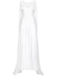 Платье из смесового шелка с корсетом Dolce & Gabbana, белый