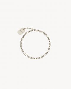 Металлический браслет с рифленой цепочкой SAINT LAURENT, серебряный