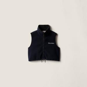 Флисовый топ MIU MIU, темно-синий