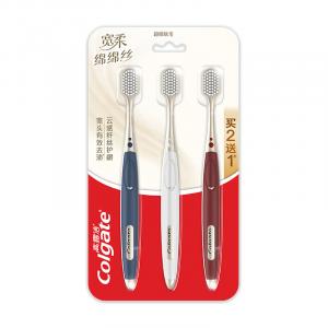 Широкие мягкие шелковистые легкие удобные зубные щетки 3 шт в упаковке COLGATE