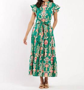 Мирабелла Макси Платье в гобеленовом зеленом JUDE CONNALLY