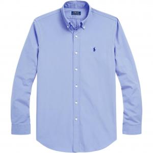 Рубашка с вышитой лошадкой Cotton blend Polo Ralph Lauren, синий