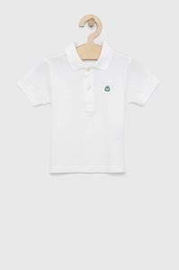 Детская хлопковая рубашка-поло United Colors of Benetton, бежевый