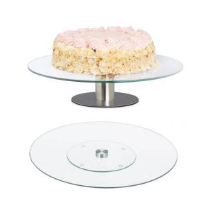 Вращающаяся тарелка для торта в наборе из 2 штук. Relaxdays, серебряный